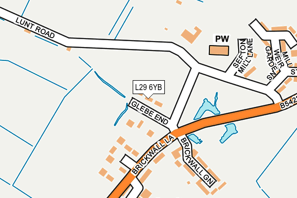 L29 6YB map - OS OpenMap – Local (Ordnance Survey)