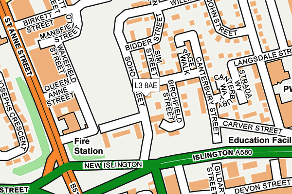 L3 8AE map - OS OpenMap – Local (Ordnance Survey)