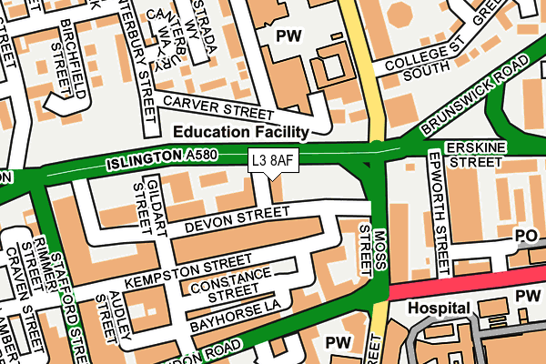 L3 8AF map - OS OpenMap – Local (Ordnance Survey)