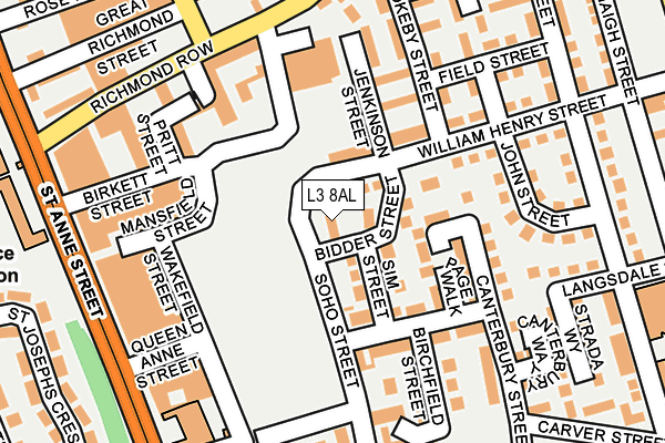 L3 8AL map - OS OpenMap – Local (Ordnance Survey)