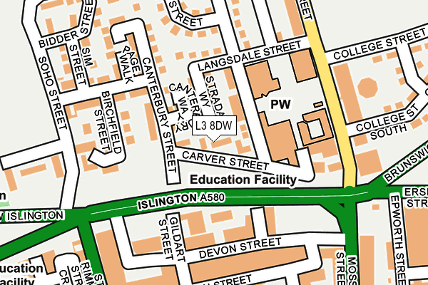L3 8DW map - OS OpenMap – Local (Ordnance Survey)