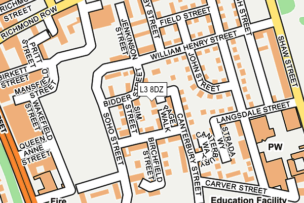 L3 8DZ map - OS OpenMap – Local (Ordnance Survey)