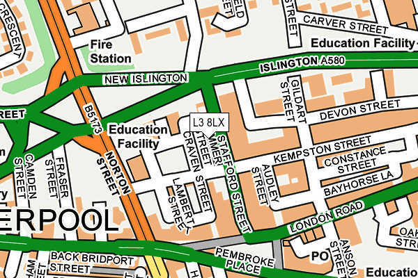 L3 8LX map - OS OpenMap – Local (Ordnance Survey)