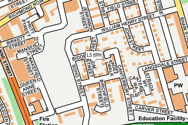 L3 8PH map - OS OpenMap – Local (Ordnance Survey)
