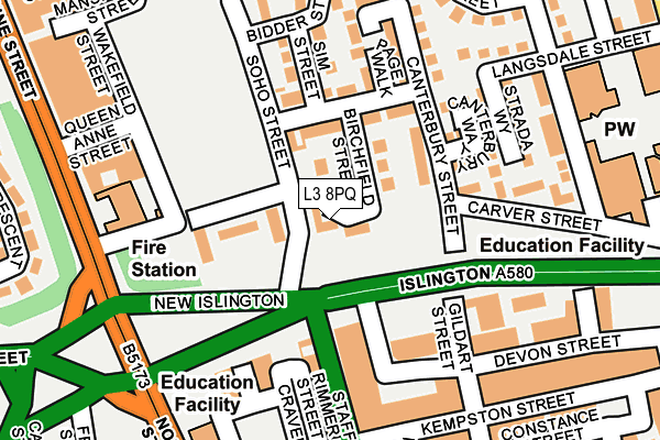 L3 8PQ map - OS OpenMap – Local (Ordnance Survey)