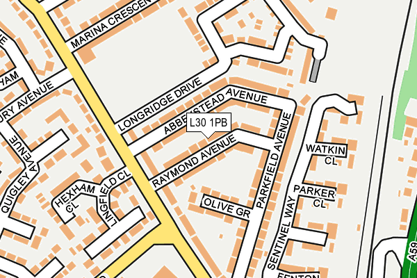L30 1PB map - OS OpenMap – Local (Ordnance Survey)