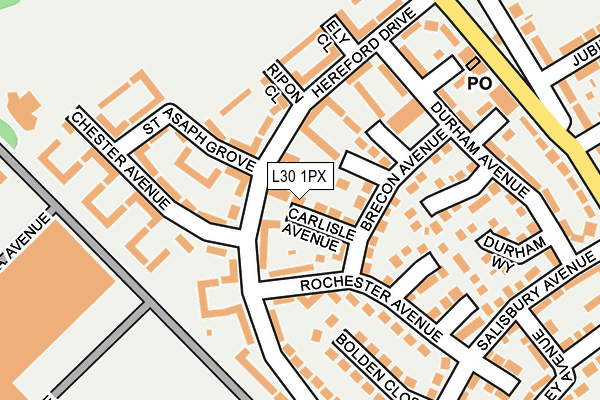 L30 1PX map - OS OpenMap – Local (Ordnance Survey)