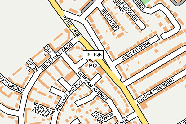 L30 1QB map - OS OpenMap – Local (Ordnance Survey)
