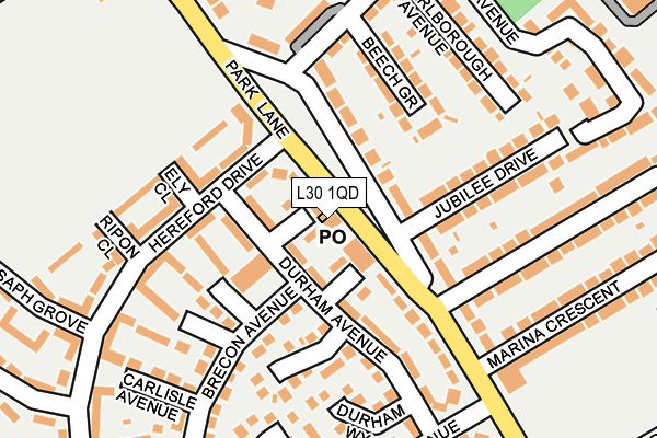 L30 1QD map - OS OpenMap – Local (Ordnance Survey)