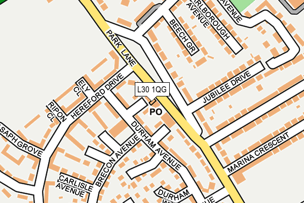 L30 1QG map - OS OpenMap – Local (Ordnance Survey)