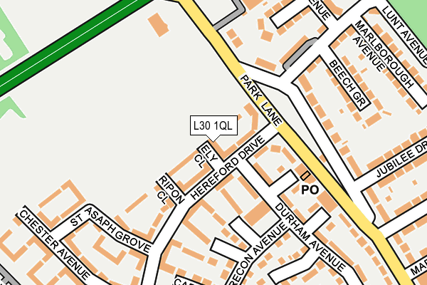 L30 1QL map - OS OpenMap – Local (Ordnance Survey)
