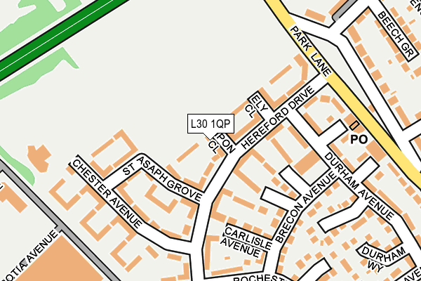 L30 1QP map - OS OpenMap – Local (Ordnance Survey)