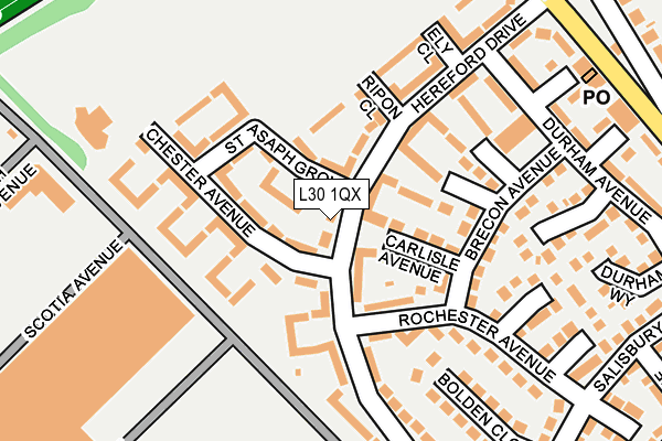 L30 1QX map - OS OpenMap – Local (Ordnance Survey)