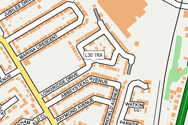 L30 1RA map - OS OpenMap – Local (Ordnance Survey)