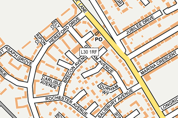 L30 1RF map - OS OpenMap – Local (Ordnance Survey)