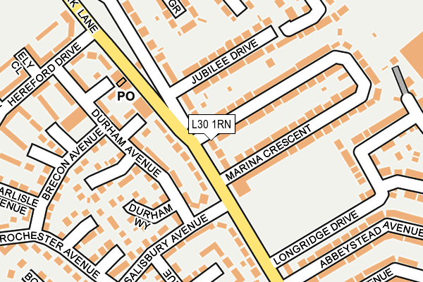 L30 1RN map - OS OpenMap – Local (Ordnance Survey)