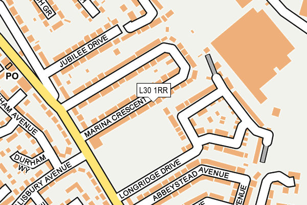 L30 1RR map - OS OpenMap – Local (Ordnance Survey)