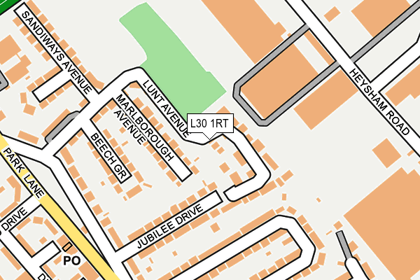 L30 1RT map - OS OpenMap – Local (Ordnance Survey)