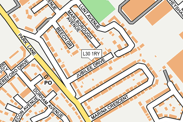 L30 1RY map - OS OpenMap – Local (Ordnance Survey)