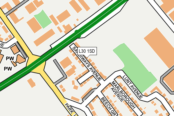 L30 1SD map - OS OpenMap – Local (Ordnance Survey)