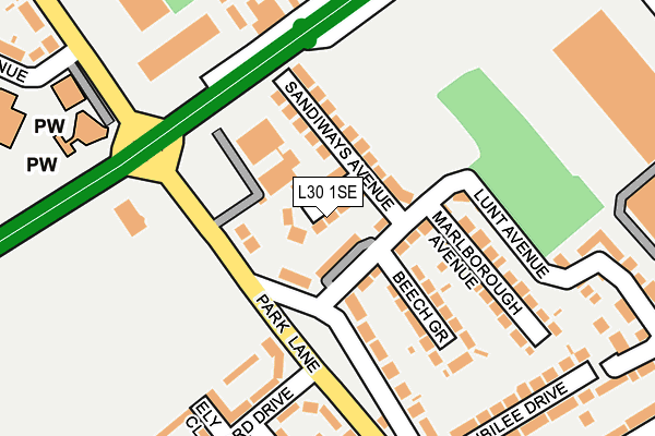 L30 1SE map - OS OpenMap – Local (Ordnance Survey)