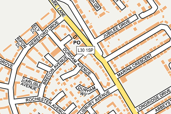 L30 1SP map - OS OpenMap – Local (Ordnance Survey)