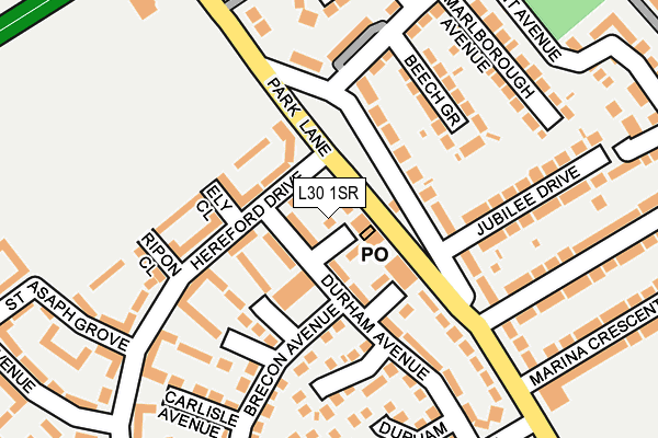 L30 1SR map - OS OpenMap – Local (Ordnance Survey)
