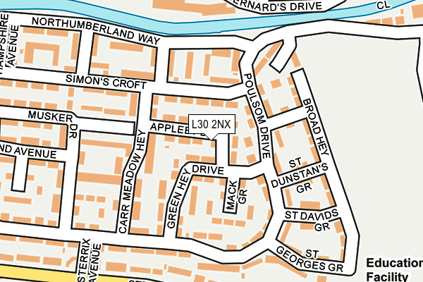 L30 2NX map - OS OpenMap – Local (Ordnance Survey)