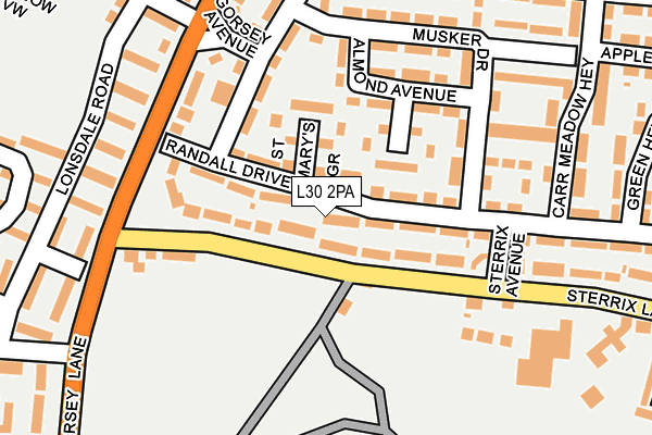 L30 2PA map - OS OpenMap – Local (Ordnance Survey)