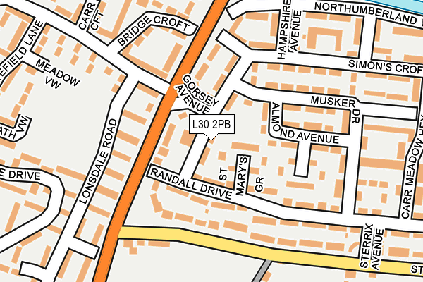 L30 2PB map - OS OpenMap – Local (Ordnance Survey)