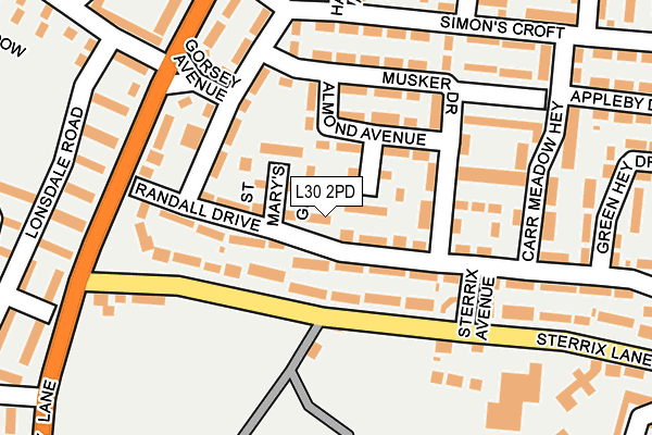 L30 2PD map - OS OpenMap – Local (Ordnance Survey)