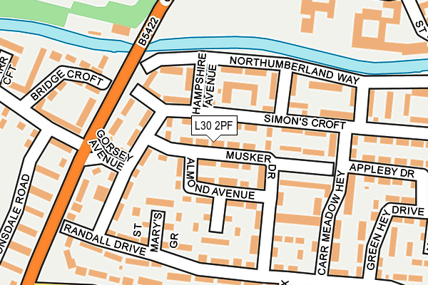 L30 2PF map - OS OpenMap – Local (Ordnance Survey)