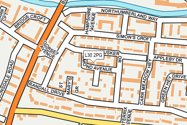 L30 2PG map - OS OpenMap – Local (Ordnance Survey)