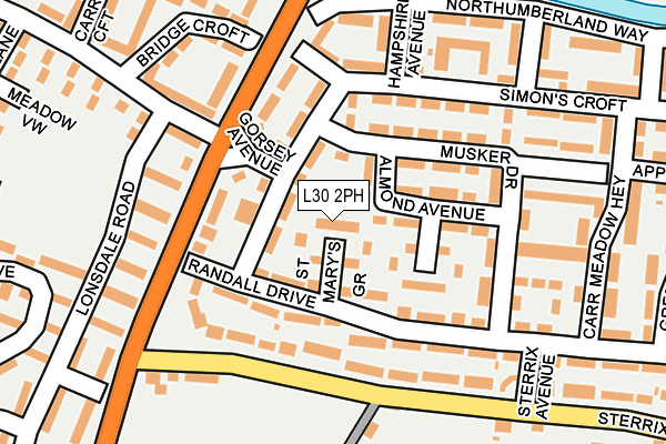 L30 2PH map - OS OpenMap – Local (Ordnance Survey)