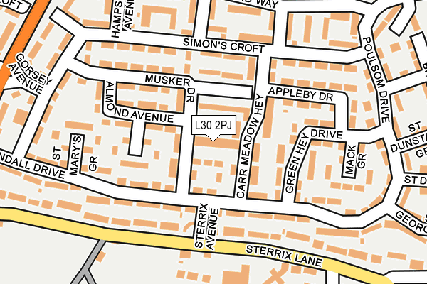L30 2PJ map - OS OpenMap – Local (Ordnance Survey)