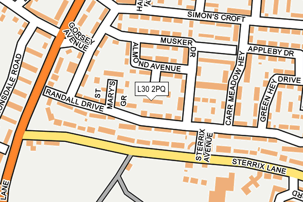 L30 2PQ map - OS OpenMap – Local (Ordnance Survey)