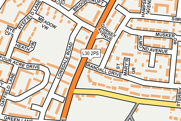 L30 2PS map - OS OpenMap – Local (Ordnance Survey)