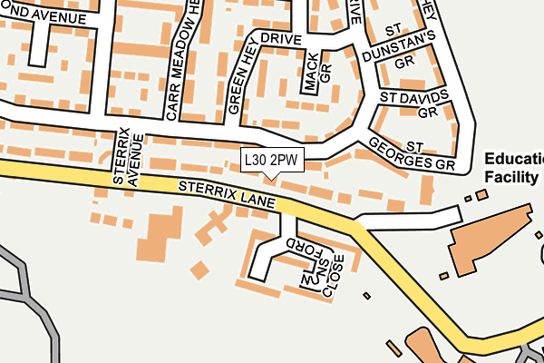 L30 2PW map - OS OpenMap – Local (Ordnance Survey)