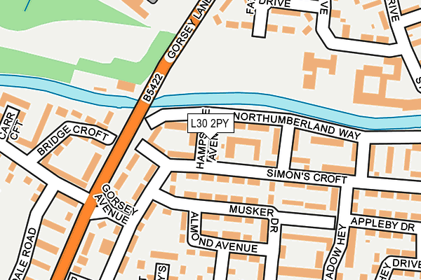 L30 2PY map - OS OpenMap – Local (Ordnance Survey)