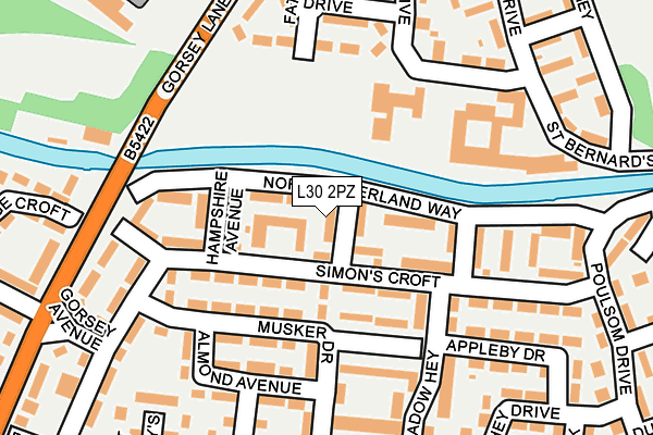 L30 2PZ map - OS OpenMap – Local (Ordnance Survey)