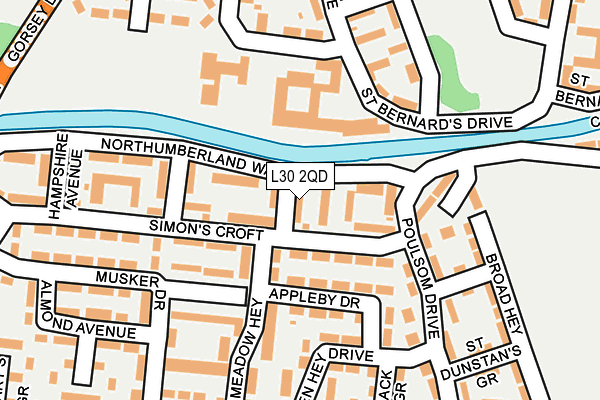 L30 2QD map - OS OpenMap – Local (Ordnance Survey)