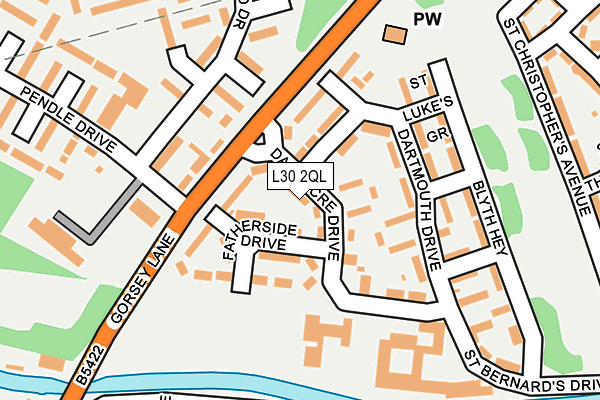 L30 2QL map - OS OpenMap – Local (Ordnance Survey)