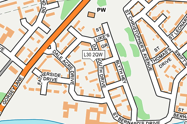 L30 2QW map - OS OpenMap – Local (Ordnance Survey)