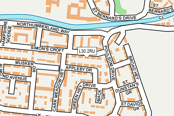 L30 2RU map - OS OpenMap – Local (Ordnance Survey)