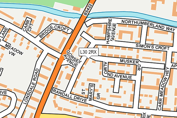 L30 2RX map - OS OpenMap – Local (Ordnance Survey)