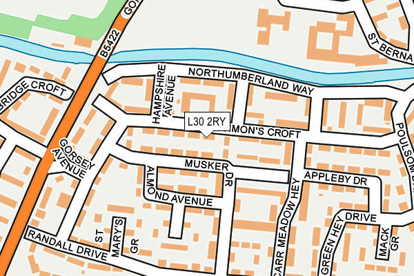 L30 2RY map - OS OpenMap – Local (Ordnance Survey)