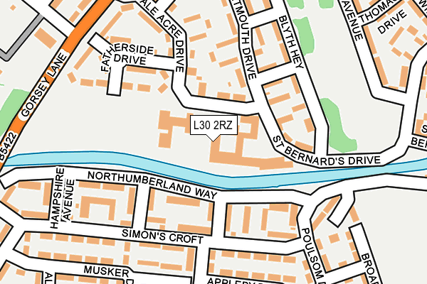 L30 2RZ map - OS OpenMap – Local (Ordnance Survey)