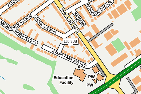 L30 3UB map - OS OpenMap – Local (Ordnance Survey)