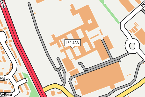 L30 4AA map - OS OpenMap – Local (Ordnance Survey)