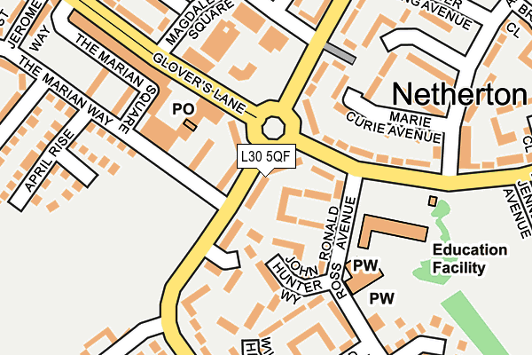 L30 5QF map - OS OpenMap – Local (Ordnance Survey)